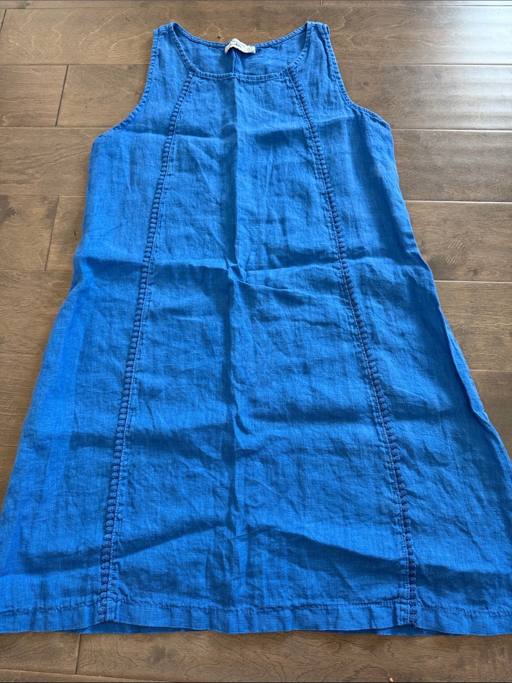 Pure Collection Blue Sleeveless Linen Dress